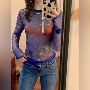 Sheer Graphic Top - Dragon